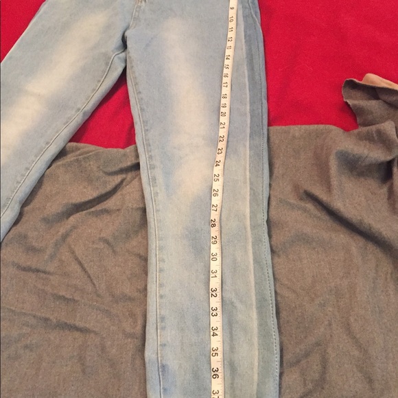 High waist jeans bleached distressed frayed hem - Picture 9 of 11